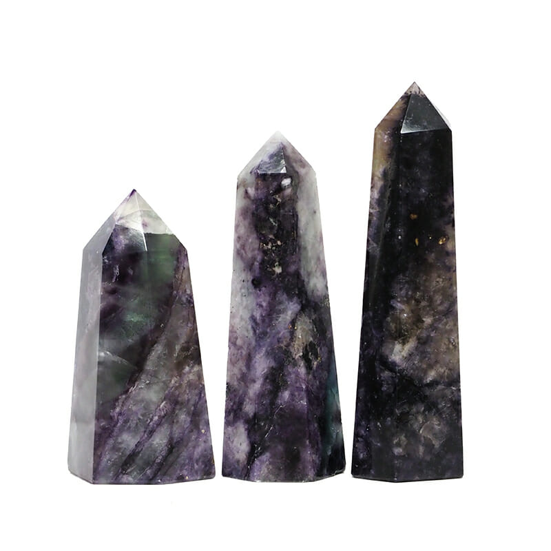 0.69kg Rainbow Fluorite Terminated Point set of 3 DK724 3 0.69kg Rainbow Fluorite Terminated Point set of 3 DK724 | Himalayan Salt Factory