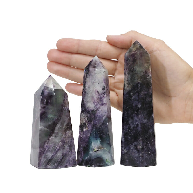 0.69kg Rainbow Fluorite Terminated Point set of 3 DK724 4 0.69kg Rainbow Fluorite Terminated Point set of 3 DK724 | Himalayan Salt Factory