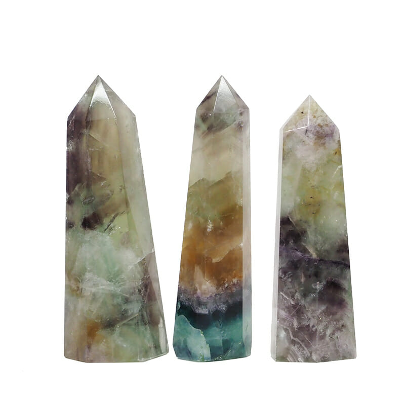 0.77kg Fluorite Terminated Point set of 3 DK725 3 0.77kg Fluorite Terminated Point set of 3 DK725 | Himalayan Salt Factory