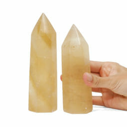 0.72kg Honey Calcite Terminated Point set of 2 DK731 | Himalayan Salt Factory