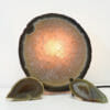 1.19kg Natural Agate Thick Sliced Crystal Lamp with Agate Mini Geode J90 2 Natural Agate Thick Sliced Crystal Lamp with Agate Mini Geode J90 | Himalayan Salt Factory