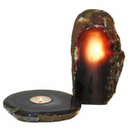 1.1kg Natural Agate Crystal Lamp and Tealight Candle Holder Set J158 | Himalayan Salt Factory