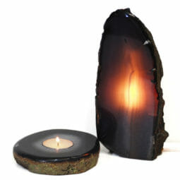 1.5kg Natural Agate Crystal Lamp and Tealight Candle Holder Set J165 | Himalayan Salt Factory