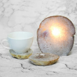 Agate Crystal Lamp with 2 Agate Crystal Coasters S358 | Himalayan Salt Factory