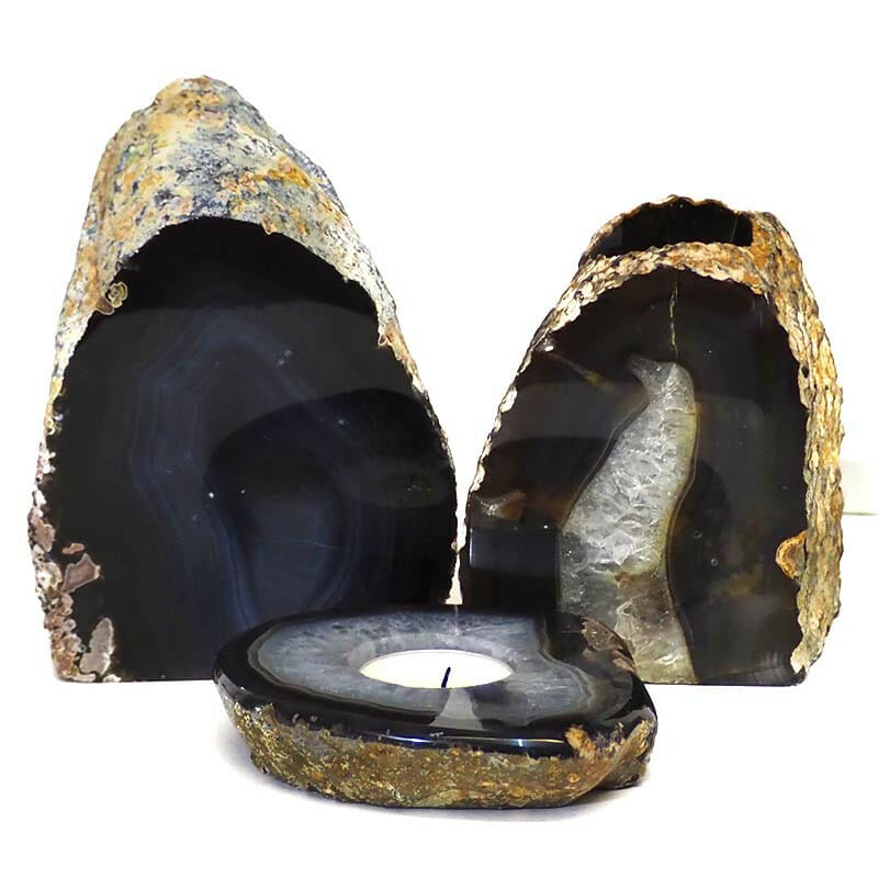 Agate Crystal Lamp Set 3 Pieces S238 4 Agate Crystal Lamp Set 3 Pieces S238 | Himalayan Salt Factory