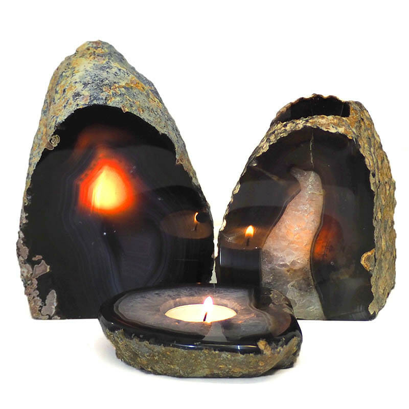 Agate Crystal Lamp Set 3 Pieces S238 3 Agate Crystal Lamp Set 3 Pieces S238 | Himalayan Salt Factory