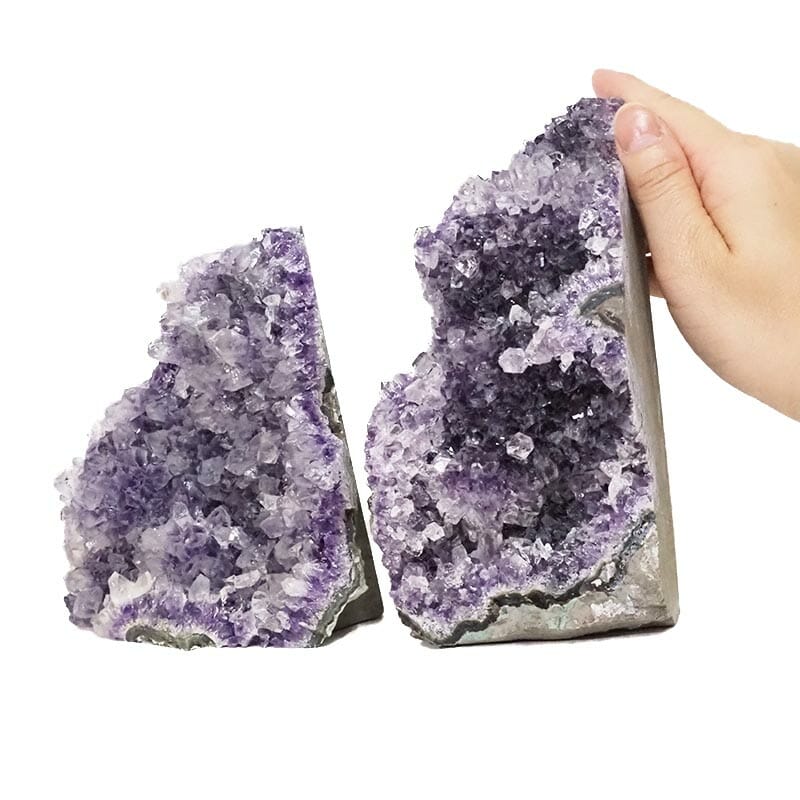 2.18kg Amethyst Crystal Geode Specimen Set 2 Pieces DS1964 4 Amethyst Crystal Druze Specimen Set 2 DS1964 | Himalayan Salt Factory