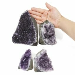 2.14kg Amethyst Crystal Geode Specimen Set 4 Pieces L019 5 Amethyst Crystal Druze Specimen Set 4 L019 | Himalayan Salt Factory