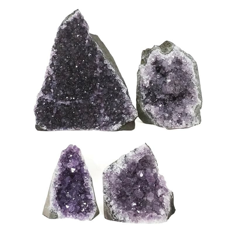 2.14kg Amethyst Crystal Geode Specimen Set 4 Pieces L019 3 Amethyst Crystal Druze Specimen Set 4 L019 | Himalayan Salt Factory