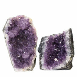 Amethyst Crystal Geode Specimen Set 2 Pieces P376 | Himalayan Salt Factory