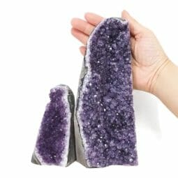 1.82kg Amethyst Polished Crystal Geode Specimen Set 2 Pieces DS1974 5 Amethyst Polished Crystal Druze Specimen Set 2 DS1974 | Himalayan Salt Factory
