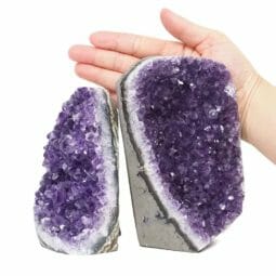 1.84kg Amethyst Polished Crystal Geode Specimen Set 2 Pieces DS1976 5 Amethyst Polished Crystal Druze Specimen Set 2 DS1976 | Himalayan Salt Factory
