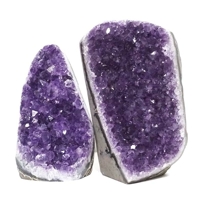 1.84kg Amethyst Polished Crystal Geode Specimen Set 2 Pieces DS1976 3 Amethyst Polished Crystal Druze Specimen Set 2 DS1976 | Himalayan Salt Factory