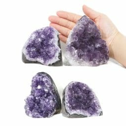 Amethyst Polished Crystal Druze Specimen Set 4 L002 | Himalayan Salt Factory