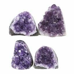 Amethyst Polished Crystal Druze Specimen Set 4 L002 | Himalayan Salt Factory