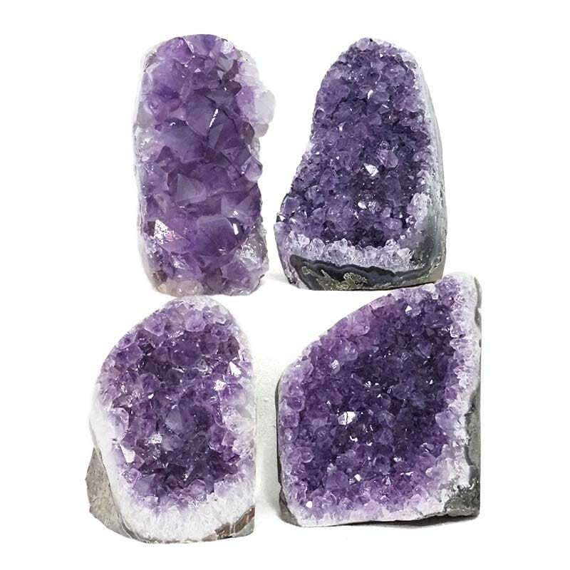 2.26kg Amethyst Polished Crystal Geode Specimen Set 4 Pieces L007 3 Amethyst Polished Crystal Druze Specimen Set 4 L007 | Himalayan Salt Factory