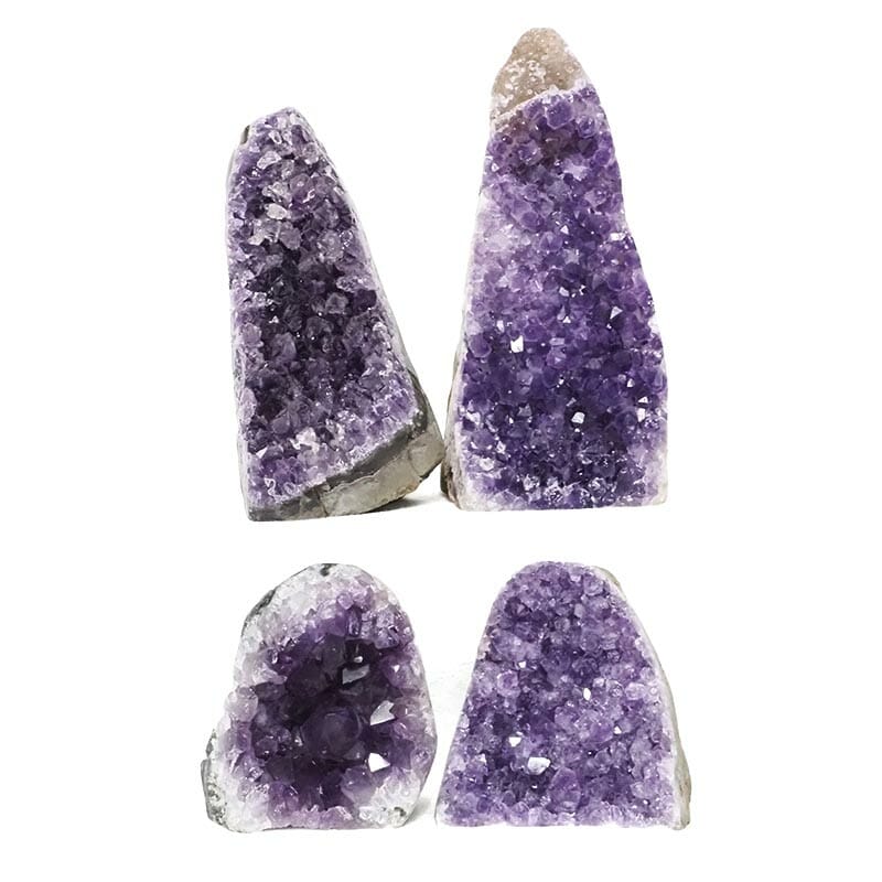 1.80kg Amethyst Polished Crystal Geode Specimen Set 4 Pieces L010 3 Amethyst Polished Crystal Druze Specimen Set 4 L010 | Himalayan Salt Factory