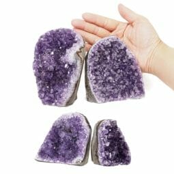 1.89kg Amethyst Polished Crystal Geode Specimen Set 4 Pieces L012 5 Amethyst Polished Crystal Druze Specimen Set 4 L012 | Himalayan Salt Factory