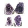 2.04kg Amethyst Polished Crystal Geode Specimen Set 4 Pieces L013 2 Amethyst Polished Crystal Druze Specimen Set 4 L013 | Himalayan Salt Factory