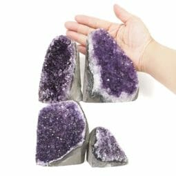Amethyst Polished Crystal Druze Specimen Set 4 L014 | Himalayan Salt Factory