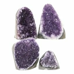 Amethyst Polished Crystal Druze Specimen Set 4 L014 | Himalayan Salt Factory