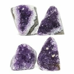Amethyst Polished Crystal Druze Specimen Set 4 L015 | Himalayan Salt Factory