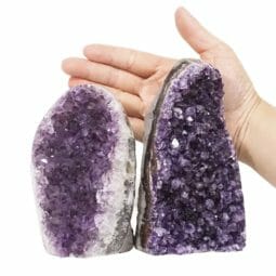 2.16kg Amethyst Polished Crystal Geode Specimen Set 2 Pieces DB02 5 Amethyst Polished Crystal Druze Specimen Set 2 DB02 | Himalayan Salt Factory