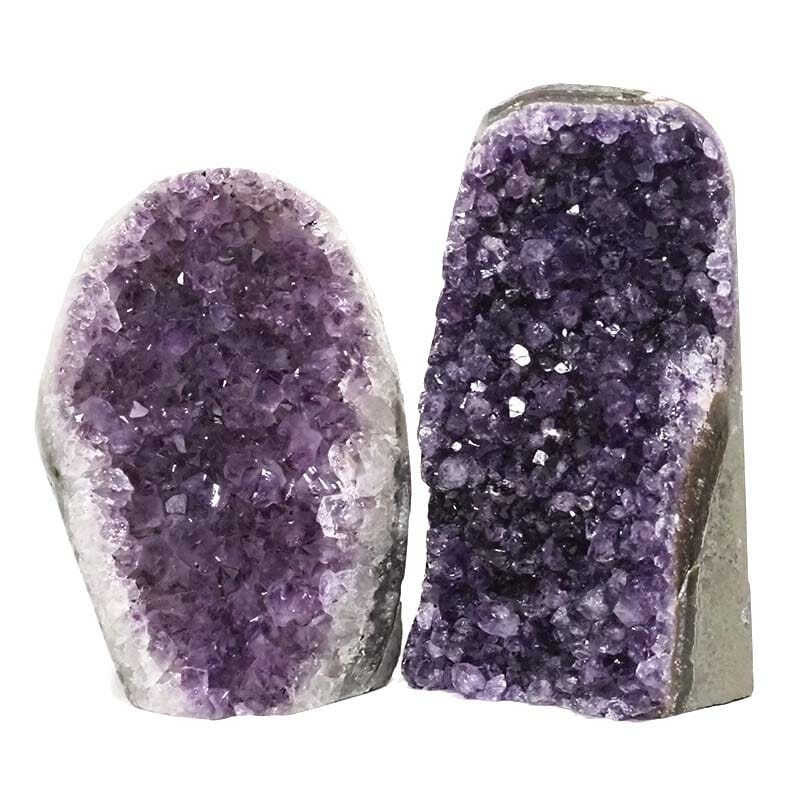 2.16kg Amethyst Polished Crystal Geode Specimen Set 2 Pieces DB02 3 Amethyst Polished Crystal Druze Specimen Set 2 DB02 | Himalayan Salt Factory