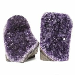 Amethyst Polished Crystal Druze Specimen Set 2 DB04 | Himalayan Salt Factory