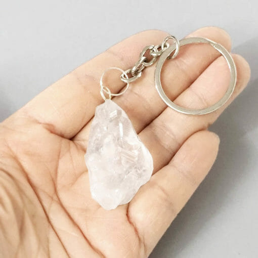 Clear Quartz Crystal Rough Keychain | Himalayan Salt Factory
