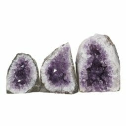 2.38kg Amethyst Crystal Geode Specimen Set 3 Pieces DB049 | Himalayan Salt Factory
