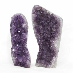 3.08kg Amethyst Polished Crystal Geode Specimen Set 2 Pieces DR037 | Himalayan Salt Factory