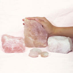 Divine Rose Quartz Crystal Set J291 5 Divine Rose Quartz Crystal Set J291 | Himalayan Salt Factory