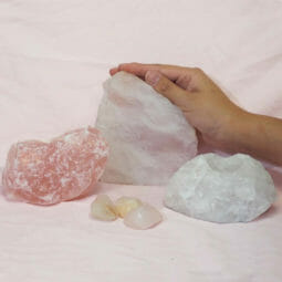 Divine Rose Quartz Crystal Set J296 5 Divine Rose Quartz Crystal Set J296 | Himalayan Salt Factory