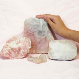 Divine Rose Quartz Crystal Set J307 5 Divine Rose Quartz Crystal Set J307 | Himalayan Salt Factory