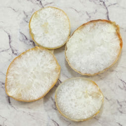 Natural Agate Thick Sliced Crystal Coaster Set 4 Pieces | Himalayan Salt Factory