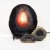 Natural Agate Thick Sliced Crystal Lamp with Agate Mini Geode J104 | Himalayan Salt Factory