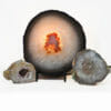 Natural Agate Thick Sliced Crystal Lamp with Agate Mini Geode J110 | Himalayan Salt Factory