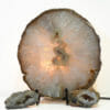 Natural Agate Thick Sliced Crystal Lamp with Agate Mini Geode J117 | Himalayan Salt Factory