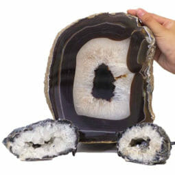 2.9kg Natural Agate Thick Sliced Crystal Lamp with Agate Mini Geode J265 5 Natural Agate Thick Sliced Crystal Lamp with Agate Mini Geode J265 | Himalayan Salt Factory