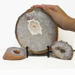 1.08kg Natural Agate Thick Sliced Crystal Lamp with Agate Mini Geode J91 5 Natural Agate Thick Sliced Crystal Lamp with Agate Mini Geode J91 | Himalayan Salt Factory