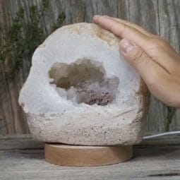 2.09kg Natural Calcite Geode Lamp with Large LED Light Base DB017 9 Natural Calcite Geode Lamp with Large LED Light Base DB017 | Himalayan Salt Factory