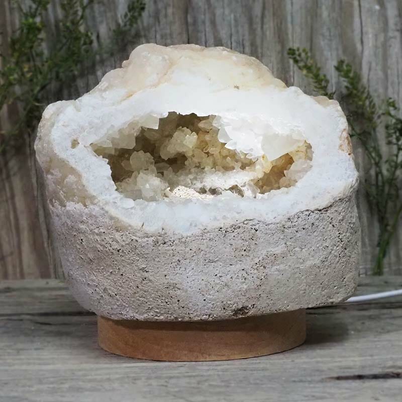 2.24kg Natural Calcite Geode Lamp with Large LED Light Base DB019 3 Natural Calcite Geode Lamp with Large LED Light Base DB019 | Himalayan Salt Factory