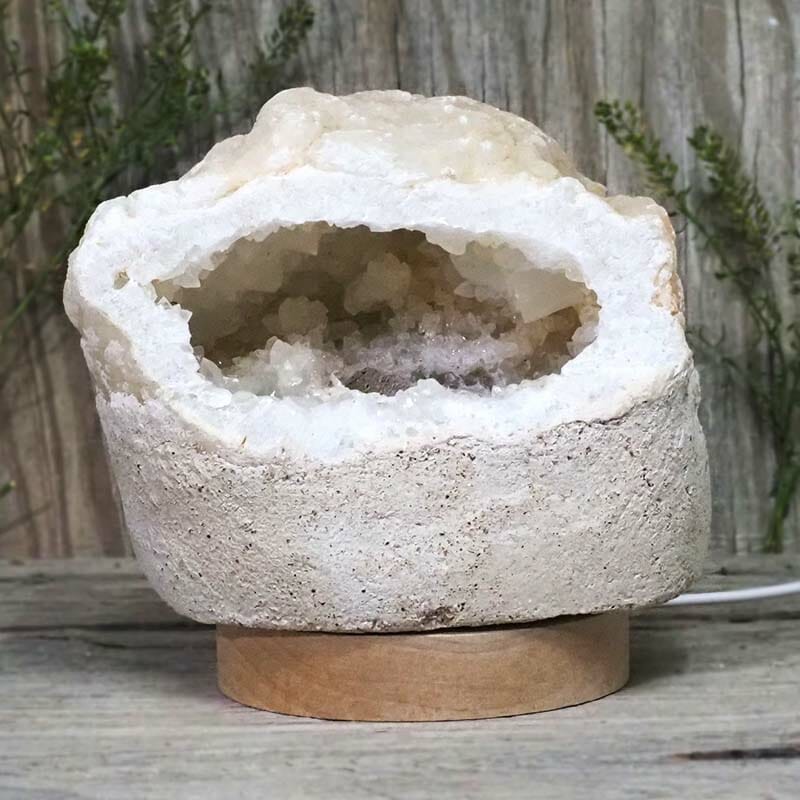 2.24kg Natural Calcite Geode Lamp with Large LED Light Base DB019 4 Natural Calcite Geode Lamp with Large LED Light Base DB019 | Himalayan Salt Factory