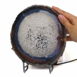 Natural Large Agate Crystal Slice Lamp J51 | Himalayan Salt Factory
