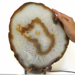 Natural Large Agate Crystal Slice Lamp J54 | Himalayan Salt Factory