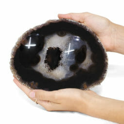 0.85kg Natural Agate Crystal Polished Bowl DR020 | Himalayan Salt Factory