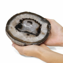 0.88kg Natural Agate Crystal Polished Bowl DR027 | Himalayan Salt Factory