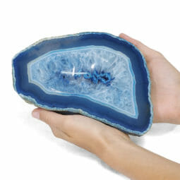 0.87kg Blue Agate Crystal Polished Bowl DR040 | Himalayan Salt Factory