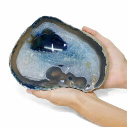 1.12kg Blue Agate Crystal Polished Bowl DR041 | Himalayan Salt Factory